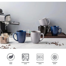 Load image into Gallery viewer, AmorArc 16oz Coffee Mugs Set of 6, Large Ceramic Coffee Mugs for Men Women Dad Mom, Modern Coffee Mugs with Handle for Tea/Latte/Cappuccino/Cocoa. Dishwasher&amp;Microwave Safe, Matte Black
