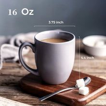 Load image into Gallery viewer, AmorArc 16oz Coffee Mugs Set of 6, Large Ceramic coffee mugs with large Handle for Men Women,16oz Coffee Mugs for Coffee,Tea,Latte,Cocoa. Easy to Hold&amp;Clean, Dishwasher&amp;Microwave Safe, Matte Grey
