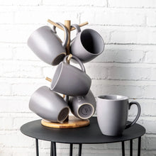 Load image into Gallery viewer, AmorArc 16oz Coffee Mugs Set of 6, Large Ceramic coffee mugs with large Handle for Men Women,16oz Coffee Mugs for Coffee,Tea,Latte,Cocoa. Easy to Hold&amp;Clean, Dishwasher&amp;Microwave Safe, Matte Grey
