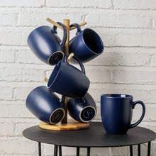 Load image into Gallery viewer, AmorArc 16oz Coffee Mugs Set of 6, Large Ceramic Coffee Mugs for Men, Women, Dad, Mom, Modern Coffee Mugs with Handle for Tea,Latte,Cappuccino,Cocoa. Dishwasher&amp;Microwave Safe, Matte Blue
