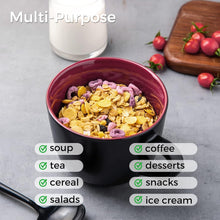 Load image into Gallery viewer, AmorArc 24 oz Soup Mugs with Handles, Jumbo Ceramic Bowls Mugs Set with handles for Coffee Cereal Cappuccino Snacks, Microwave&amp;Dishwasher safe Soup Cups for Meal-Burgundy
