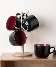 Load image into Gallery viewer, AmorArc 24 oz Soup Mugs with Handles, Jumbo Ceramic Bowls Mugs Set with handles for Coffee Cereal Cappuccino Snacks, Microwave&amp;Dishwasher safe Soup Cups for Meal-Burgundy
