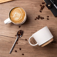 Load image into Gallery viewer, AmorArc 15OZ Stackable Coffee Mugs, Ceramic Coffee Cups with Texture Patterns for Man,Woman,Dad,Mom, Modern Coffee Mugs Set of 4 for Latte/Cappuccino/Cocoa. Dishwasher&amp;Microwave Safe, Off White
