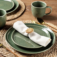 Load image into Gallery viewer, AmorArc Ceramic Dinner Plates Set of 6,10.5 Inch Handmade Reactive Glaze Stoneware Plates, Rustic Shape Dinnerware Dish Set for Kitchen, Microwave &amp; Dishwasher Safe, Scratch Resistant-Gade Green
