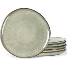 Load image into Gallery viewer, AmorArc Ceramic Dinner Plates Set of 6,10.5 Inch Handmade Reactive Glaze Stoneware Plates,Rustic Shape Dinnerware Dish Set for Kitchen,Microwave &amp; Dishwasher Safe,Scratch Resistant-Reactive Color
