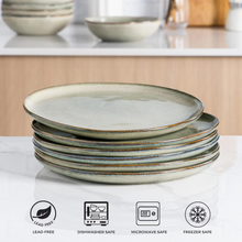 Load image into Gallery viewer, AmorArc Ceramic Dinner Plates Set of 6,10.5 Inch Handmade Reactive Glaze Stoneware Plates,Rustic Shape Dinnerware Dish Set for Kitchen,Microwave &amp; Dishwasher Safe,Scratch Resistant-Reactive Color

