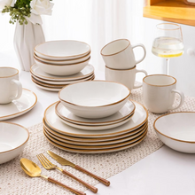Load image into Gallery viewer, AmorArc Ceramic Dinner Plates Set of 6,10.5 Inch Handmade Reactive Glaze Stoneware Plates,Large Rustic Shape Dinnerware Dish Set for Kitchen, Microwave &amp; Dishwasher Safe,Scratch Resistant-Pearl White
