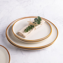 Load image into Gallery viewer, AmorArc Ceramic Dinner Plates Set of 6,10.5 Inch Handmade Reactive Glaze Stoneware Plates,Large Rustic Shape Dinnerware Dish Set for Kitchen, Microwave &amp; Dishwasher Safe,Scratch Resistant-Pearl White
