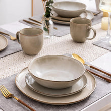 Load image into Gallery viewer, AmorArc Ceramic Dinnerware Sets,Handmade Reactive Glaze Stoneware Plates and Bowls Sets,Highly Chip and Crack Resistant | Dishwasher &amp; Microwave Safe Dishes Set,Service for 8 Set(24pc),Cappuccino
