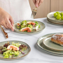 Load image into Gallery viewer, AmorArc Ceramic Dinnerware Sets,Handmade Reactive Glaze Stoneware Plates and Bowls Sets,Highly Chip and Crack Resistant | Dishwasher &amp; Microwave Safe Dishes Set,Service for 6 Set(18pc),Reactive Glaze
