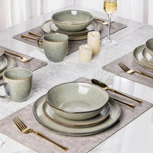 Load image into Gallery viewer, AmorArc Ceramic Dinnerware Sets,Handmade Reactive Glaze Stoneware Plates and Bowls Sets,Highly Chip and Crack Resistant | Dishwasher &amp; Microwave Safe Dishes Set,Service for 6 Set(18pc),Reactive Glaze
