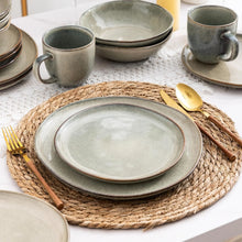 Load image into Gallery viewer, AmorArc Ceramic Dinnerware Sets,Handmade Reactive Glaze Stoneware Plates and Bowls Sets,Highly Chip and Crack Resistant | Dishwasher &amp; Microwave Safe Dishes Set,Service for 6 Set(18pc),Reactive Glaze
