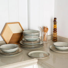 Load image into Gallery viewer, AmorArc Ceramic Dinnerware Sets,Handmade Reactive Glaze Stoneware Plates and Bowls Sets,Highly Chip and Crack Resistant | Dishwasher &amp; Microwave Safe Dishes Set,Service for 6 Set(18pc),Reactive Glaze
