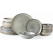 Load image into Gallery viewer, AmorArc Ceramic Dinnerware Sets,Handmade Reactive Glaze Stoneware Plates and Bowls Sets,Highly Chip and Crack Resistant | Dishwasher &amp; Microwave Safe Dishes Set,Service for 8 Set(24pc),Reactive Glaze
