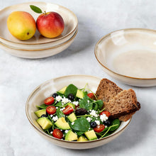 Load image into Gallery viewer, AmorArc 8.5'' Large Pasta Bowls, 36oz Ceramic Salad Serving Bowls Set of 6 for Kitchen, Wide Stoneware Bowls for Pasta,Salad,Fruit,Bread, Microwave Safe, Cappuccino
