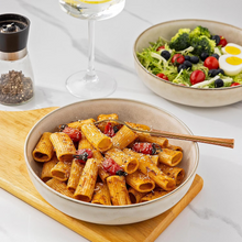 Load image into Gallery viewer, AmorArc 8.75'' Large Ceramic Pasta Bowls, 38oz Stoneware Pasta Serving Bowls Set of 4 for Kitchen, Wide Bowls for Fruit,Pasta,Salad,Oatmeal,Meal, Microwave Safe, Reactive Glaze-Cappuccino
