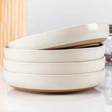 Load image into Gallery viewer, AmorArc 8.75'' Large Ceramic Pasta Bowls, 36oz Handpainted Stoneware Bowls Set of 4, Microwave&amp;Dishwasher Safe Bowls with Rustic Terracotta Underside for Pasta Salad, Light Beige
