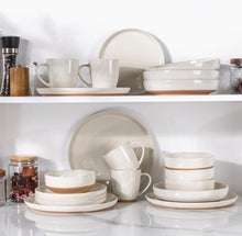 Load image into Gallery viewer, AmorArc 8.75'' Large Ceramic Pasta Bowls, 36oz Handpainted Stoneware Bowls Set of 4, Microwave&amp;Dishwasher Safe Bowls with Rustic Terracotta Underside for Pasta Salad, Light Beige
