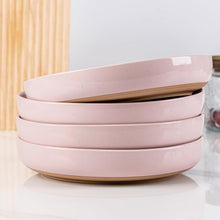 Load image into Gallery viewer, AmorArc 8.75'' Large Ceramic Pasta Bowls, 36oz Handpainted Stoneware Bowls Set of 4, Microwave&amp;Dishwasher Safe Bowls with Rustic Terracotta Underside for Pasta Salad, Cloud Pink
