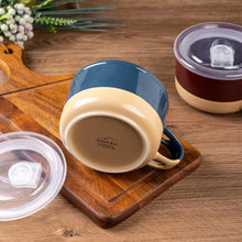 Load image into Gallery viewer, AmorArc Ceramic Soup Mugs with Handles and Lids,24 OZ Soup Cups Set of 4 with Terracotta Underside,Mug Bowls with Spoon for Soup/Cereal/Salad/Noodles/Ramen/Microware &amp;Dishwasher Safe-Multicolor-2

