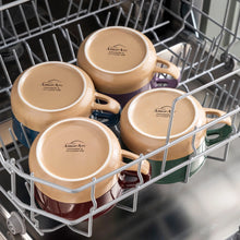 Load image into Gallery viewer, AmorArc Ceramic Soup Mugs with Handles and Lids,24 OZ Soup Cups Set of 4 with Terracotta Underside,Mug Bowls with Spoon for Soup/Cereal/Salad/Noodles/Ramen/Microware &amp;Dishwasher Safe-Colorful
