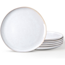 Load image into Gallery viewer, AmorArc Ceramic Plates Set of 6, 8.5 Inch Handmade Reactive Glaze Stoneware Plates set for Dessert, Salad, Appetizer, Dinner, Microwave &amp; Dishwasher Safe, Scratch Resistant-Reactive Color
