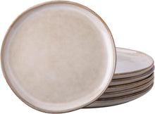 Load image into Gallery viewer, AmorArc Ceramic Plates Set of 6, 8.5 Inch Handmade Reactive Glaze Stoneware Plates set for Dessert, Salad, Appetizer, Dinner, Microwave &amp; Dishwasher Safe, Scratch Resistant-Cappuccino
