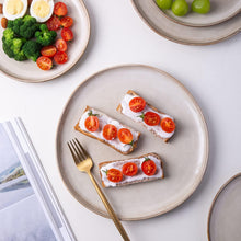 Load image into Gallery viewer, AmorArc Ceramic Plates Set of 6, 8.5 Inch Handmade Reactive Glaze Stoneware Plates set for Dessert, Salad, Appetizer, Dinner, Microwave &amp; Dishwasher Safe, Scratch Resistant-Cappuccino
