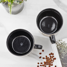 Load image into Gallery viewer, AmorArc 32 Ounces Ceramic Soup Mugs with Lids and Handle, Stoneware Bowls Cup Set of 2 for Soup, Stew, Noodle, Beautiful Mug Bowls With Lovely Dog,Cat Patterns, Microwave&amp;Dishwasher Safe, Black
