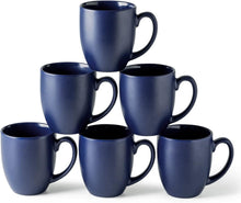 Load image into Gallery viewer, AmorArc 16oz Coffee Mugs Set of 6, Large Ceramic Coffee Mugs for Men, Women, Dad, Mom, Modern Coffee Mugs with Handle for Tea,Latte,Cappuccino,Cocoa. Dishwasher&amp;Microwave Safe, Matte Blue
