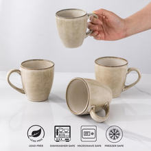 Load image into Gallery viewer, AmorArc Ceramic Coffee Mugs Set of 6, 12oz Stoneware Coffee Mugs Set For Dad Mom Women MEN, Light Weight Ceramic Coffee Cups for Latte/Tea/Beer/Hot Cocoa, Dishwasher &amp; Microwave Safe,Cappuccino
