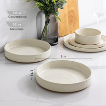 Load image into Gallery viewer, AmorArc 9.0" Large Ceramic Pasta Bowls, 32oz Handmade Speckled Stoneware Pasta Bowls Set of 4, Microwave &amp; Dishwasher Safe Bowls With Terracotta Underside for Fruit Pasta Salad-Beige
