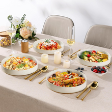 Load image into Gallery viewer, AmorArc 9.0" Large Ceramic Pasta Bowls, 32oz Handmade Speckled Stoneware Pasta Bowls Set of 4, Microwave &amp; Dishwasher Safe Bowls With Terracotta Underside for Fruit Pasta Salad-Beige
