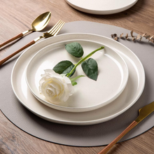 Load image into Gallery viewer, AmorArc Ceramic Dinnerware Sets for 4, 12 Pieces Handpainted Plates and Bowls Set with Rustic Terracotta Underside, Scratch Resistant Stoneware Dishes Set, Dishwasher &amp; Microwave Safe,Light Beige
