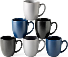 Load image into Gallery viewer, AmorArc 16oz Coffee Mugs Set of 6, Large Ceramic Coffee Mugs for Man, Woman, Dad, Mom, Modern Coffee Mugs Set with Handle for Tea/Latte/Cappuccino/Milk/Cocoa. Dishwasher&amp;Microwave Safe, Multi
