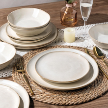Load image into Gallery viewer, AmorArc Ceramic Dinnerware Sets,Handmade Reactive Glaze Stoneware Plates and Bowls Sets,Highly Scratch Resistant | Dishwasher &amp; Microwave Safe Dishes Set,Service for 8 (24pc)
