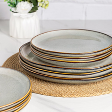 Load image into Gallery viewer, AmorArc Ceramic Plates Set of 6, 8.5 Inch Handmade Reactive Glaze Stoneware Plates set for Dessert, Salad, Appetizer, Dinner, Microwave &amp; Dishwasher Safe, Scratch Resistant-Green Wheat
