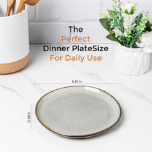 Load image into Gallery viewer, AmorArc Ceramic Plates Set of 6, 8.5 Inch Handmade Reactive Glaze Stoneware Plates set for Dessert, Salad, Appetizer, Dinner, Microwave &amp; Dishwasher Safe, Scratch Resistant-Green Wheat
