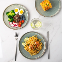 Load image into Gallery viewer, AmorArc Ceramic Plates Set of 6, 8.5 Inch Reactive Glaze Stoneware Plates set, Dessert, Salad, Appetizer, Small Dinner, Microwave, Dishwasher Safe, Scratch Resistant Dishes Set for Kitchen
