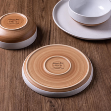 Load image into Gallery viewer, AmorArc Ceramic Dinnerware Sets for 4, 12 Pieces Handpainted Plates and Bowls Set with Rustic Terracotta Underside, Scratch Resistant Stoneware Dishes Set, Dishwasher &amp; Microwave Safe, White
