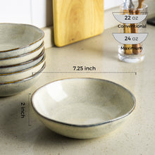 Load image into Gallery viewer, Handmade Stoneware Cereal /Soup /Salad Bowls 24OZ Set of 6 -ACB007
