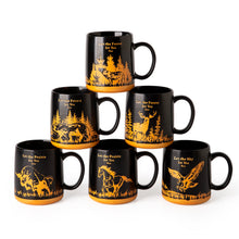 Load image into Gallery viewer, Ceramic Coffee Mugs with Sea Life Textured Patterns 18OZ Set of 6 - ACM005

