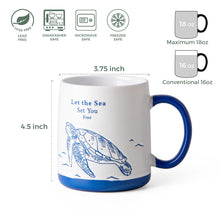 Load image into Gallery viewer, Ceramic Coffee Mugs with Sea Life Textured Patterns 18OZ Set of 6 - ACM005
