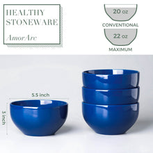 Load image into Gallery viewer, Ceramic Deep Soup / Cereal Bowls 22OZ Set of 4 - ACB003
