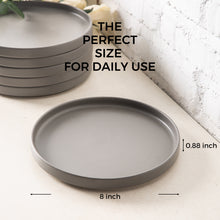 Load image into Gallery viewer, Matte Stoneware Dinner Plates 8.0 Inch Set of 6  - ASP001
