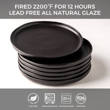 Load image into Gallery viewer, 8.5 Inch Salad Plates Set of 6 with Wavy Rim - ASP005 Microwave, Dishwasher Safe, Scratch Resistant
