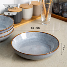 Load image into Gallery viewer, 8.5 inch Ceramic Salad / Pasta Bowls 36OZ Set of 4

