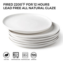 Load image into Gallery viewer, AmorArc Porcelain Dinner Plates Set of 6, Wavy Rim 10.5 Inch-ADP006
