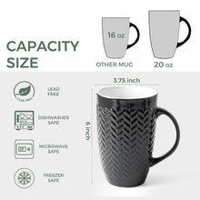Load image into Gallery viewer, Ceramic Tall Coffee Mugs with Geometric Patterns 20OZ Set of 6 - ACM002

