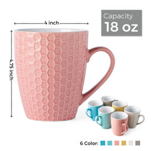 Load image into Gallery viewer, Ceramic Coffee Mugs with Multi Textured Patterns 18oz Set of 6 -ACM007
